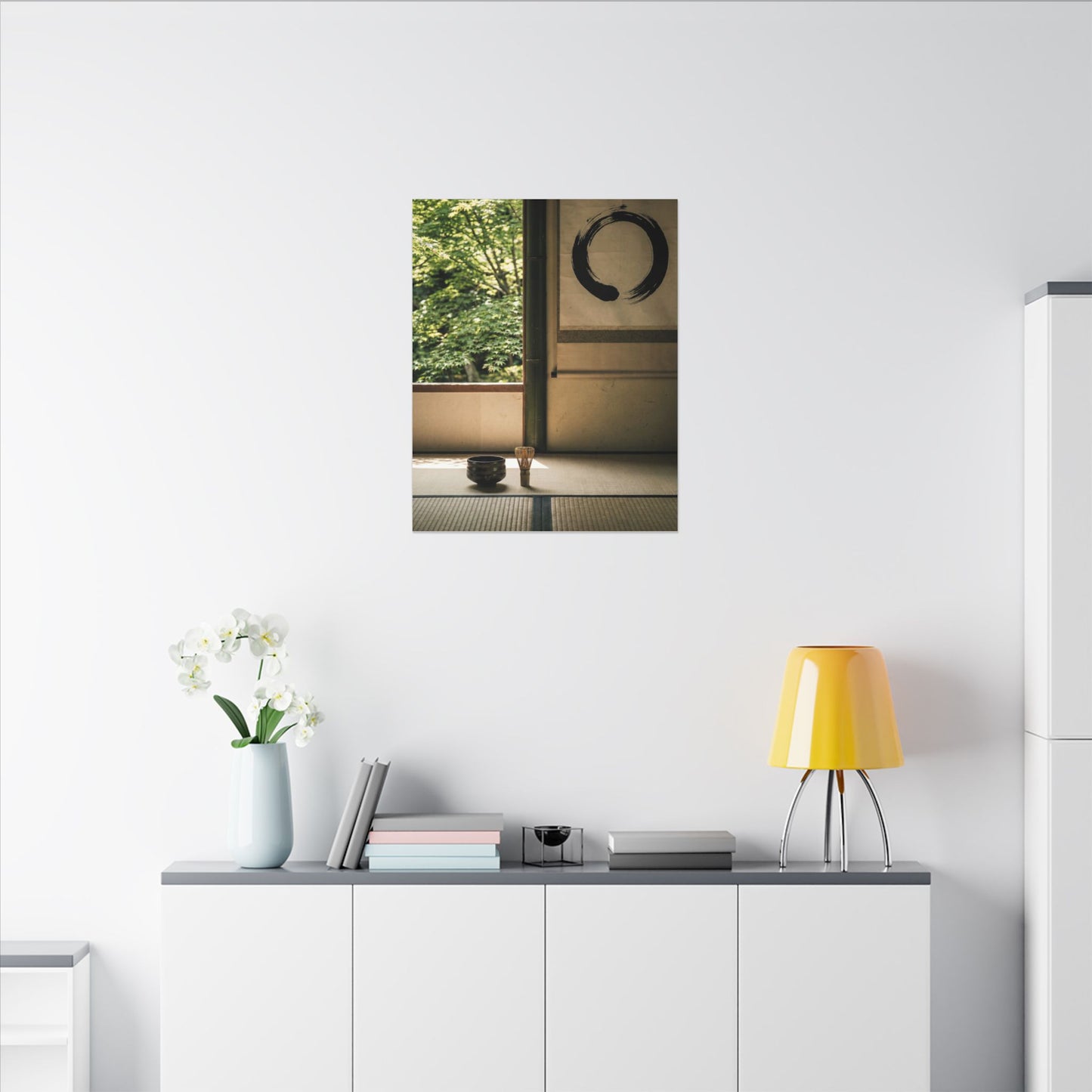 Tea Ceremony Enso Canvas Art | Serene Zen Art