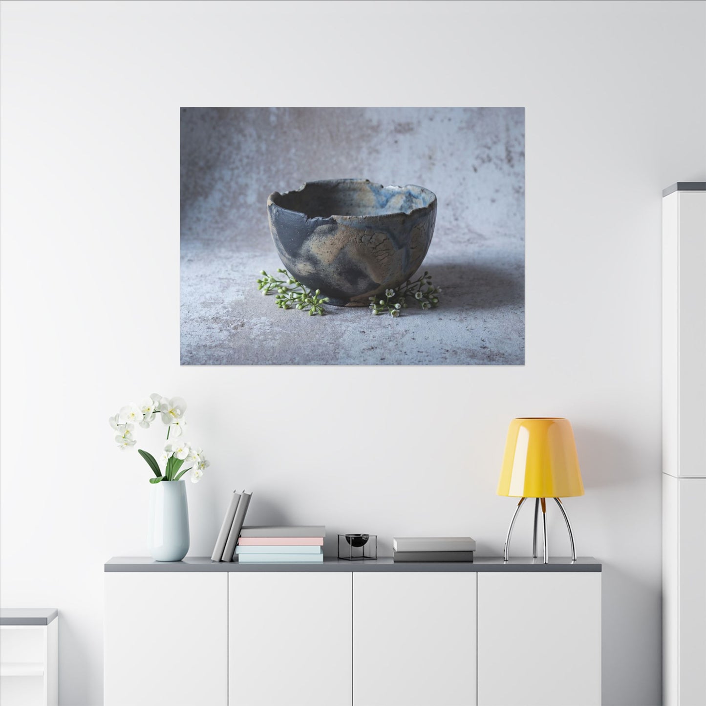 Ceramic Bowl Spring Canvas Art | Japandi Warm Design