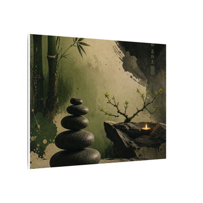River Stones Spring Canvas Art | Zen Contemplative Design