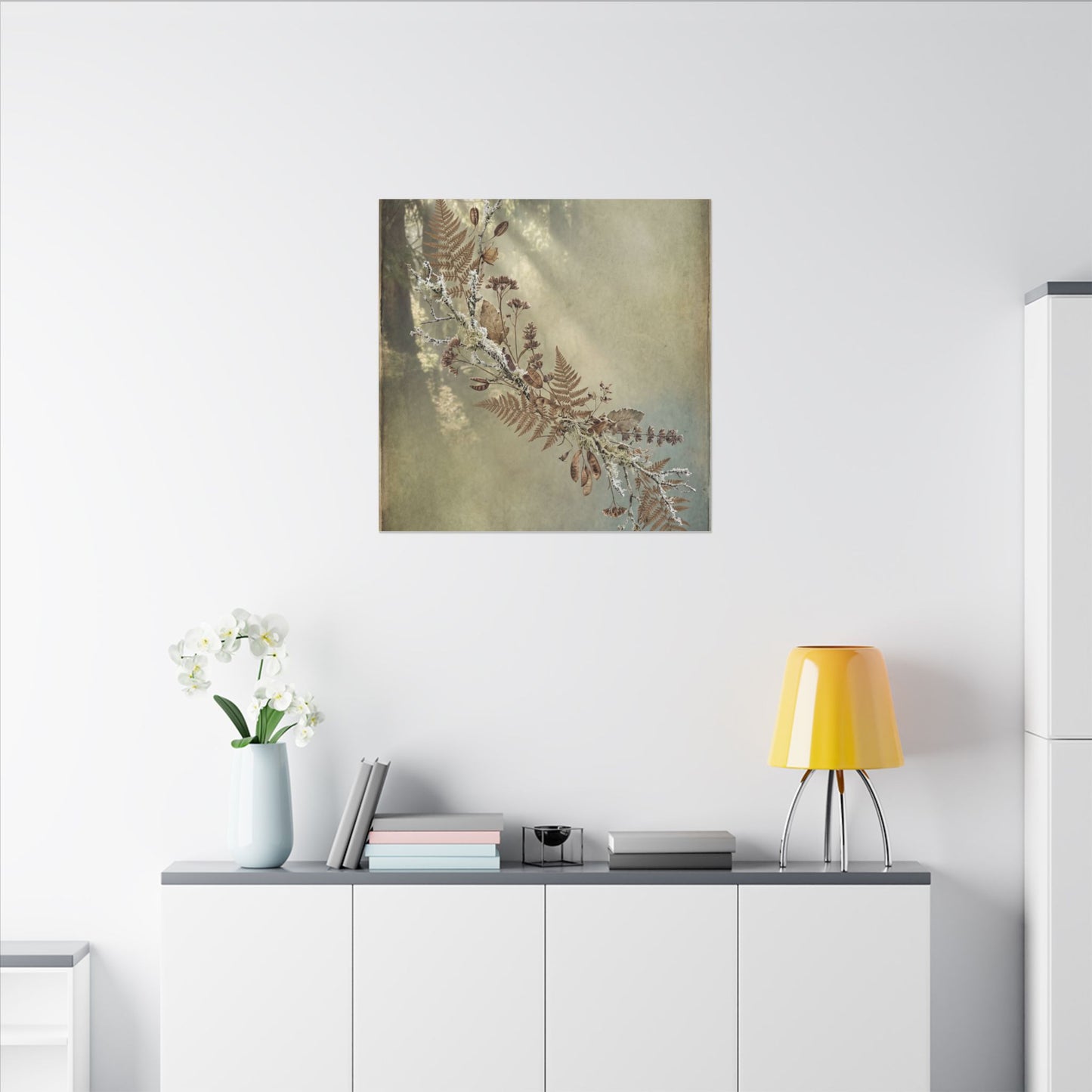 Winter Dried Flowers Forest Whimsy Canvas Art | Earthy Decor