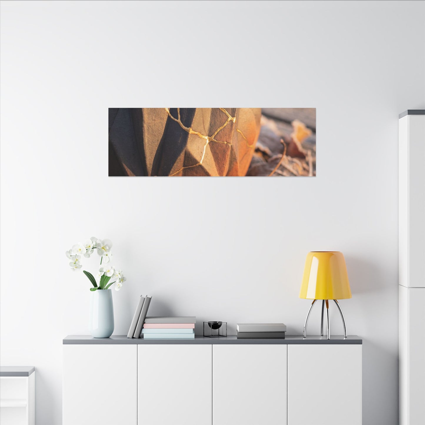 Paper Fold Gold Repair Canvas Art | Philosophical Kintsugi Art
