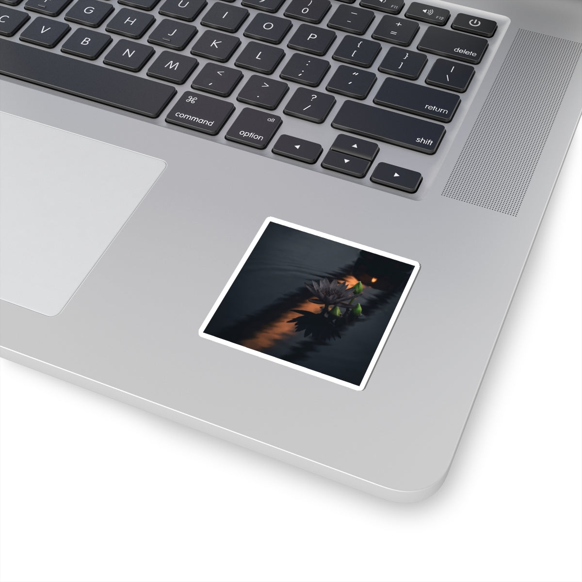 Seijaku Lotus Flower Sticker - Dark Japandi Shadow Zen