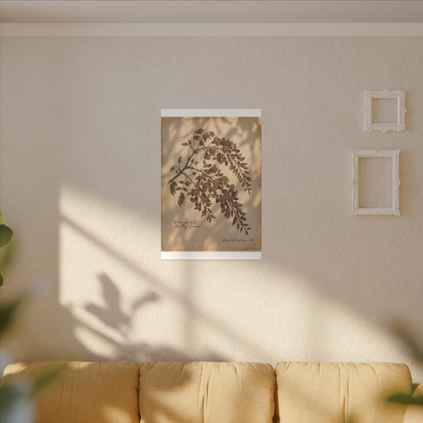 Spring Wisteria Herbarium Canvas Art | Earthy Decor