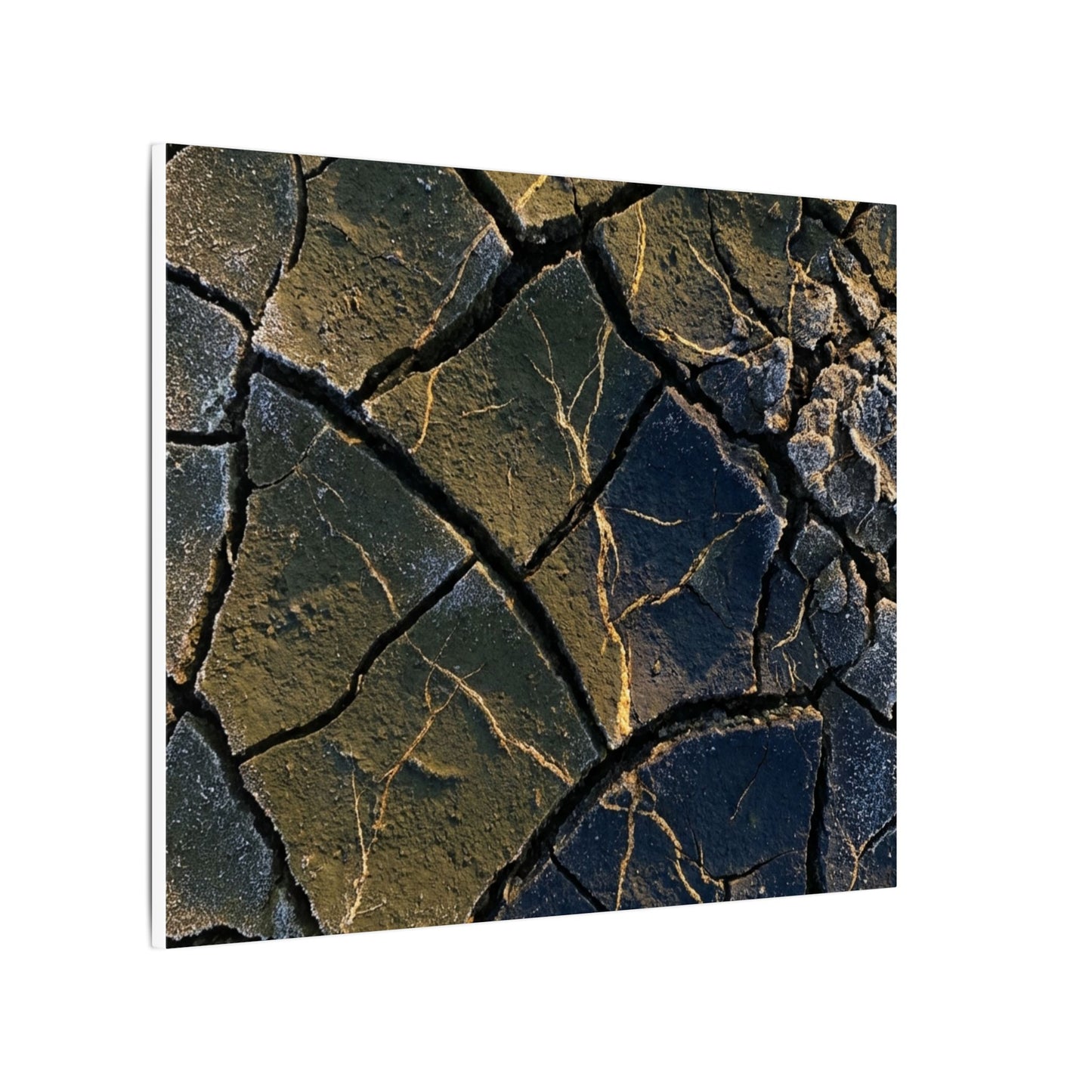 Winter Cracked Earth Moody Minimal Canvas Art | Atmospheric Decor
