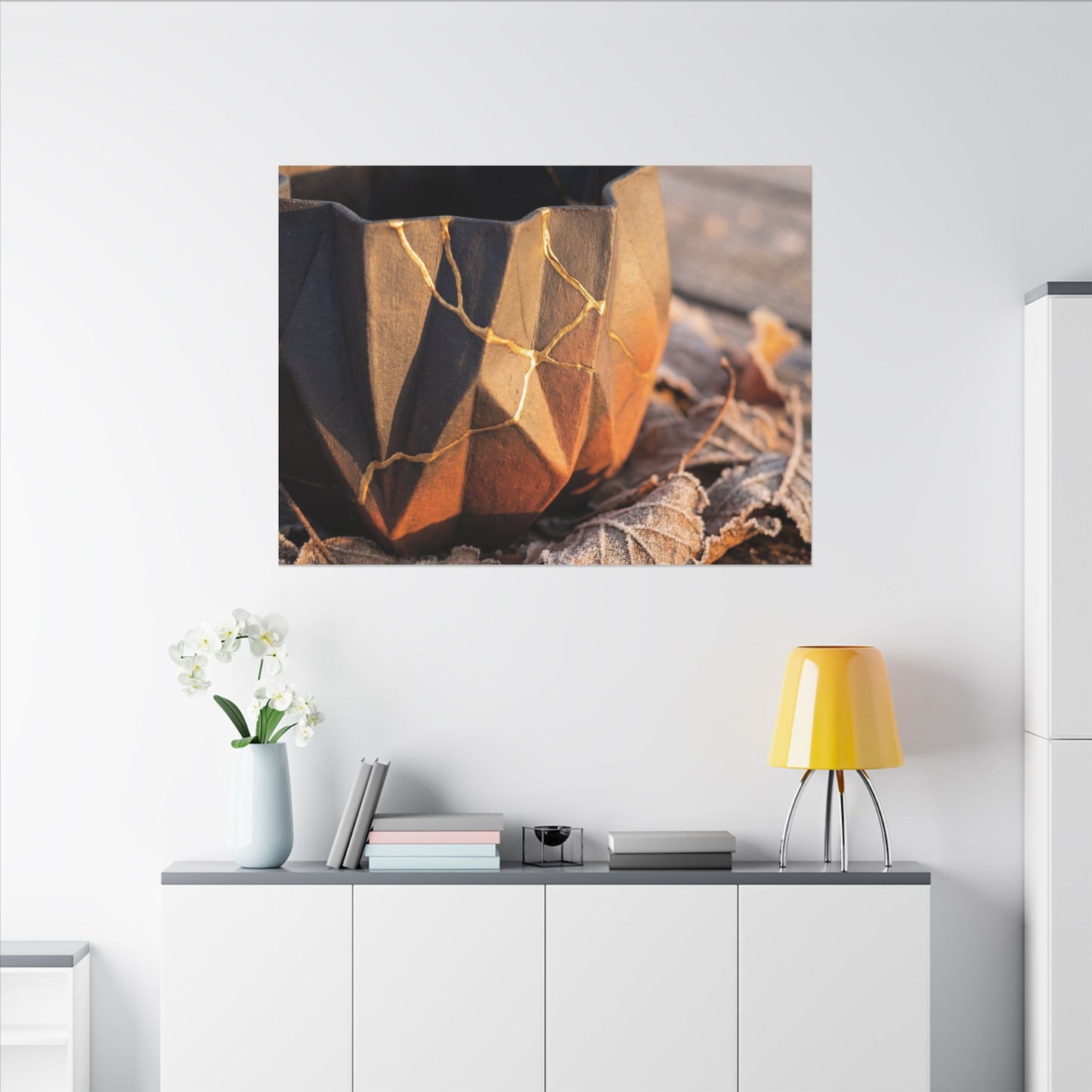 Paper Fold Gold Repair Canvas Art | Philosophical Kintsugi Art