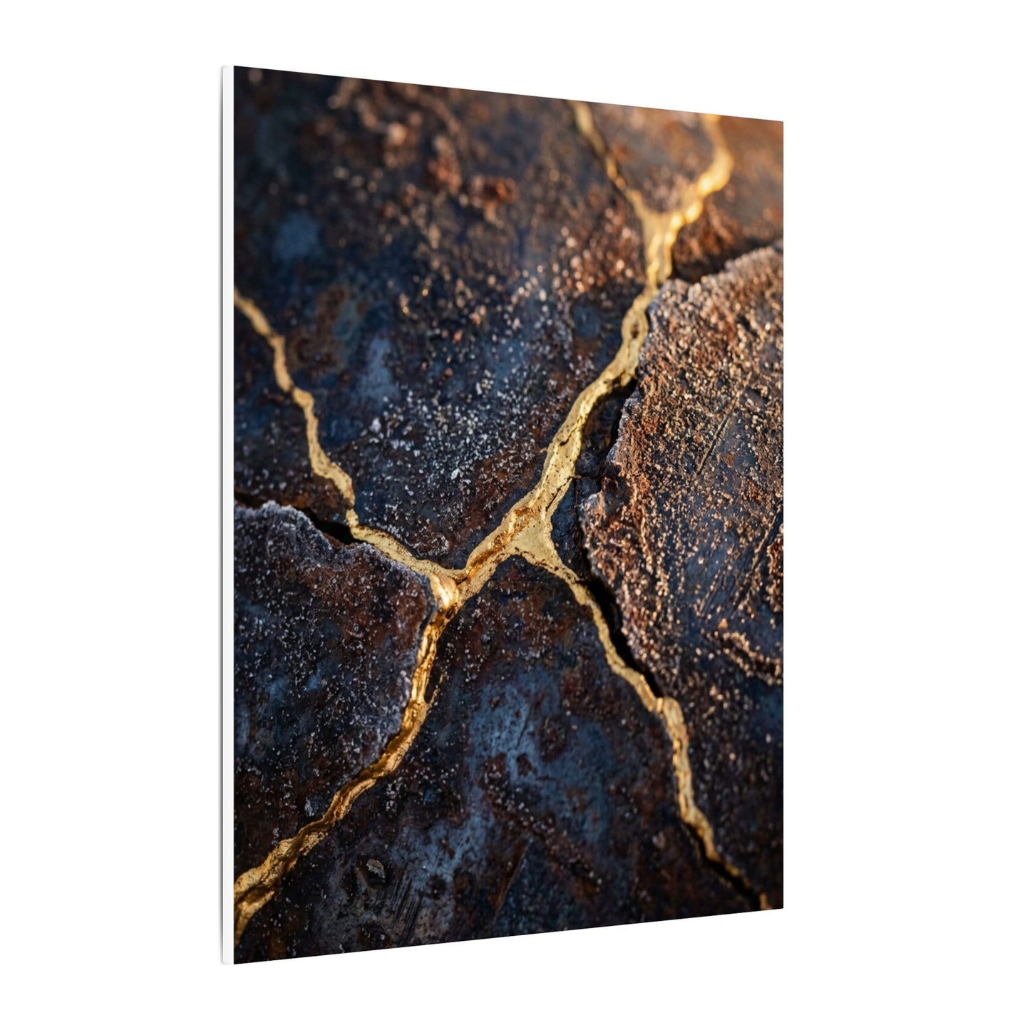 Winter Rust Patina Gold Vein Canvas Art | Resilient Decor