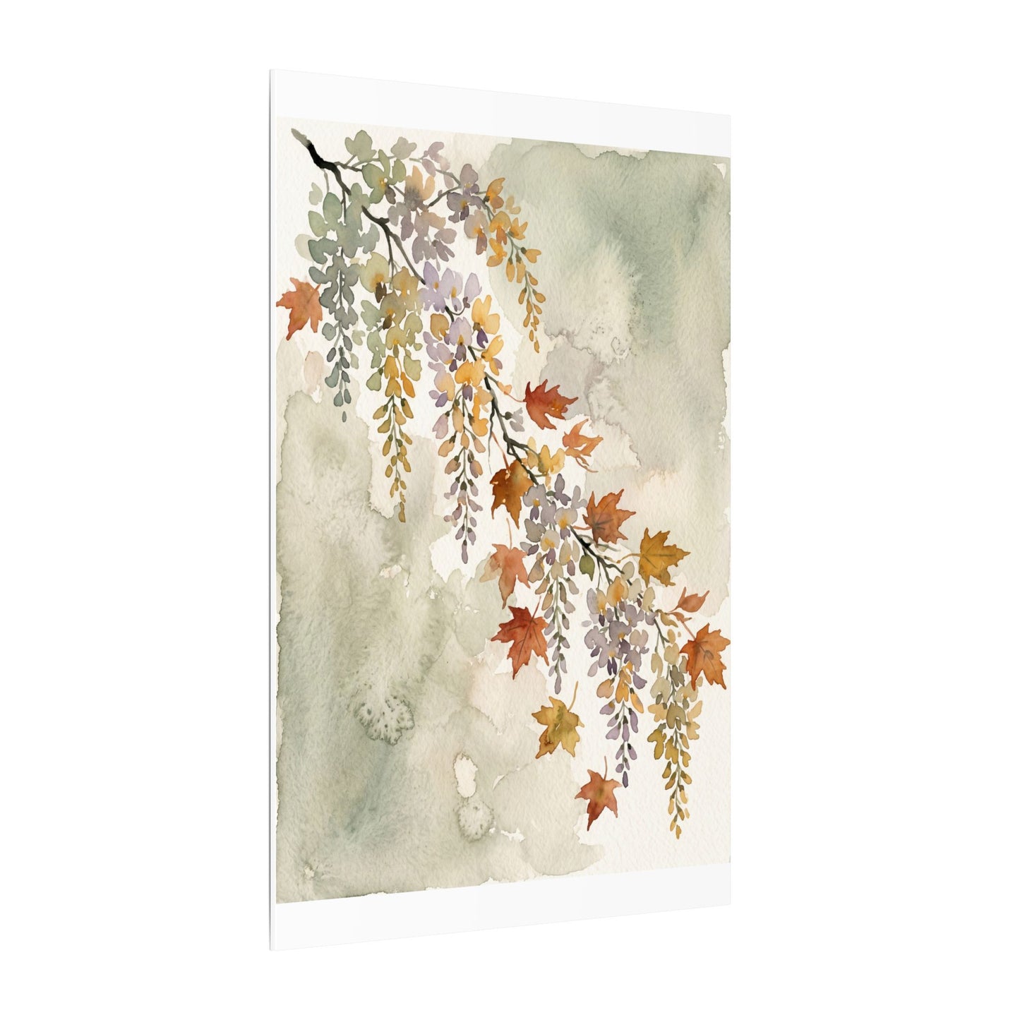 Ma Wisteria Canvas Art - Japandi Watercolor