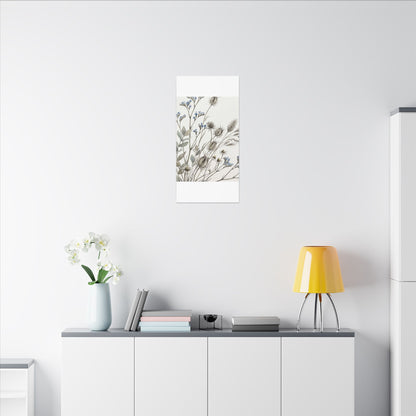 Dried Flowers Canvas Art | Summer Japandi Watercolor Art