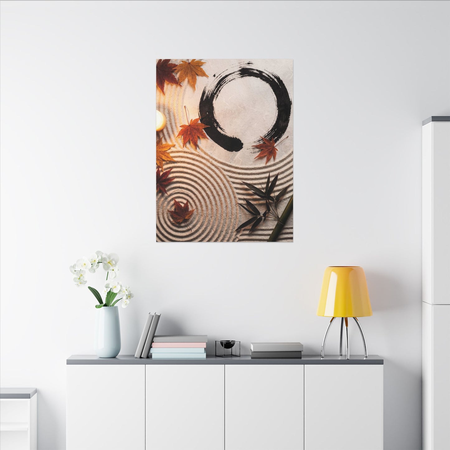 Tranquil Rock Garden Canvas Art - Enso Zen