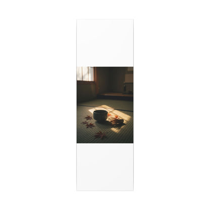 Dark Japandi Tea Ceremony in Golden Hour | Moody Minimal Canvas Art