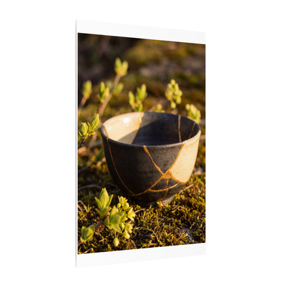 Seijaku Broken Pottery Canvas Art - Kintsugi Gold Repair