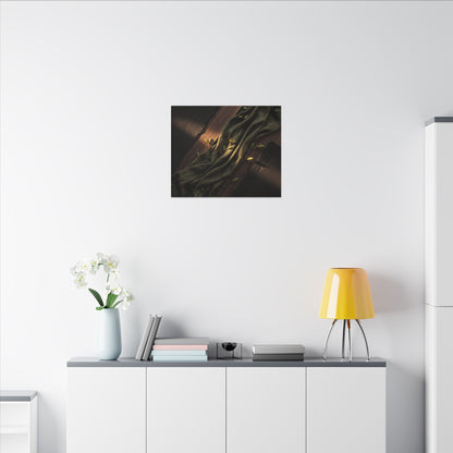 Silk Drape Canvas Art | Spring Dark Japandi Dark Texture Art