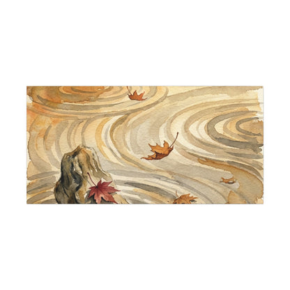 Autumn Rock Garden Watercolor Canvas Art | Neutral Decor