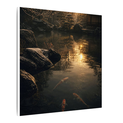 Winter Koi Pond Shadow Zen Canvas Art | Bold Decor