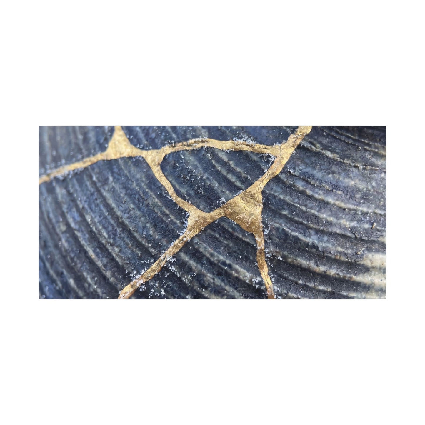 Shibui Water Ripple Canvas Art - Kintsugi Gold Repair