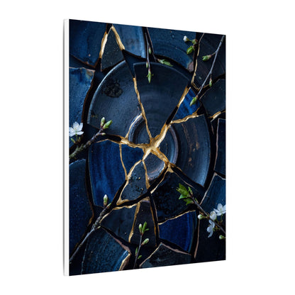 Moonlight Broken Pottery Canvas Art - Kintsugi Fukinsei