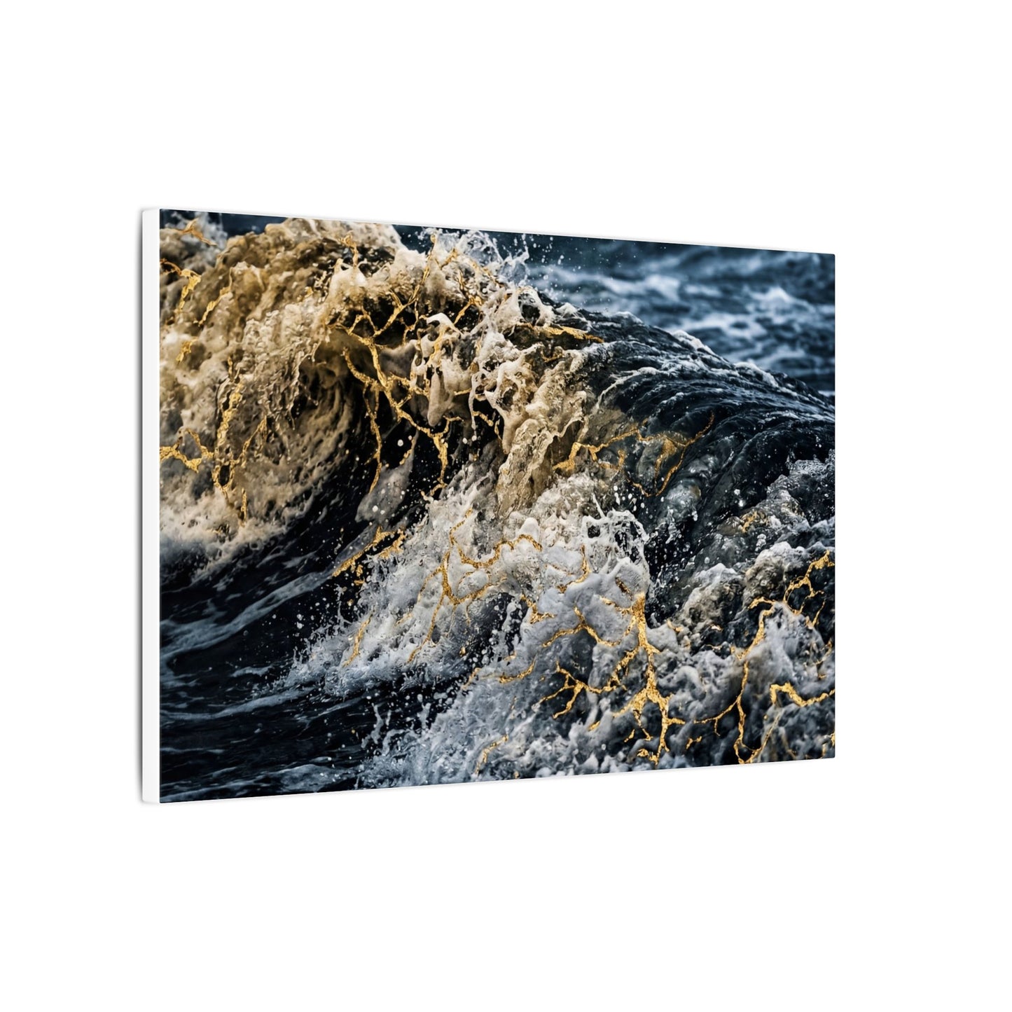 Ocean Wave Winter Canvas Art | Kintsugi Artful Design