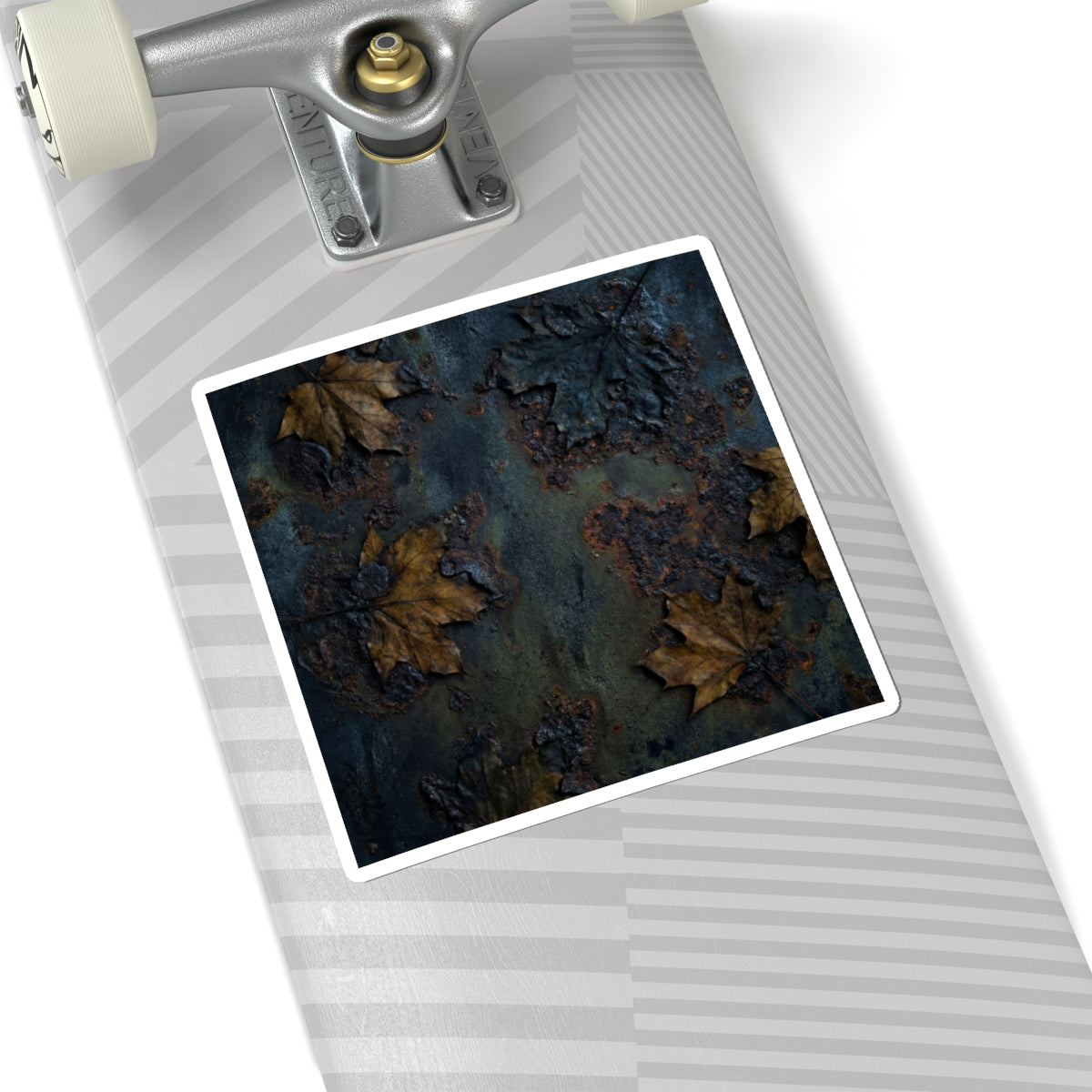 Dark Japandi Rust Patina in Moonlight | Charcoal Ink Sticker Art Print