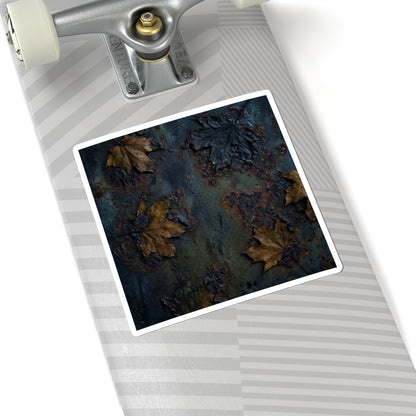 Dark Japandi Rust Patina in Moonlight | Charcoal Ink Sticker Art Print