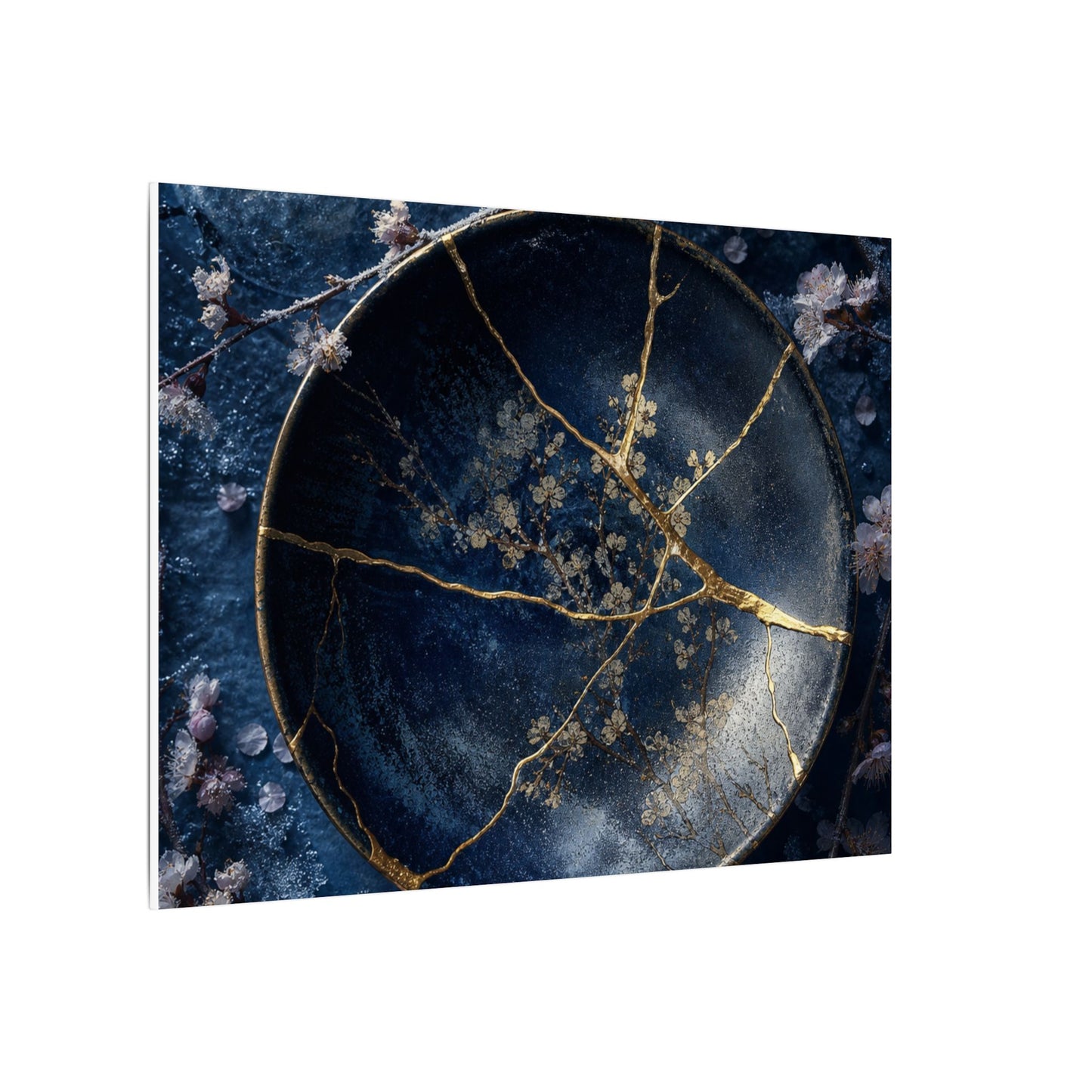 Cherry Blossom Winter Canvas Art | Kintsugi Philosophical Design
