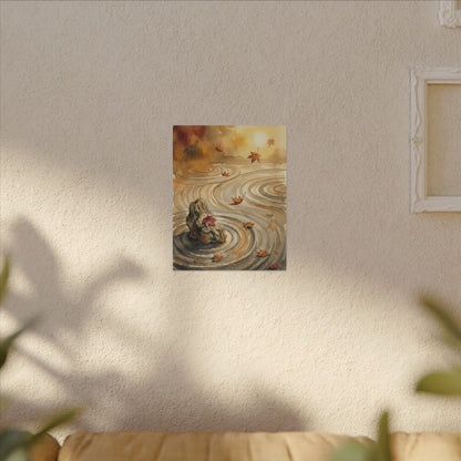 Autumn Rock Garden Watercolor Canvas Art | Neutral Decor