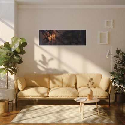Winter Rust Patina Charcoal Ink Canvas Art | Atmospheric Decor