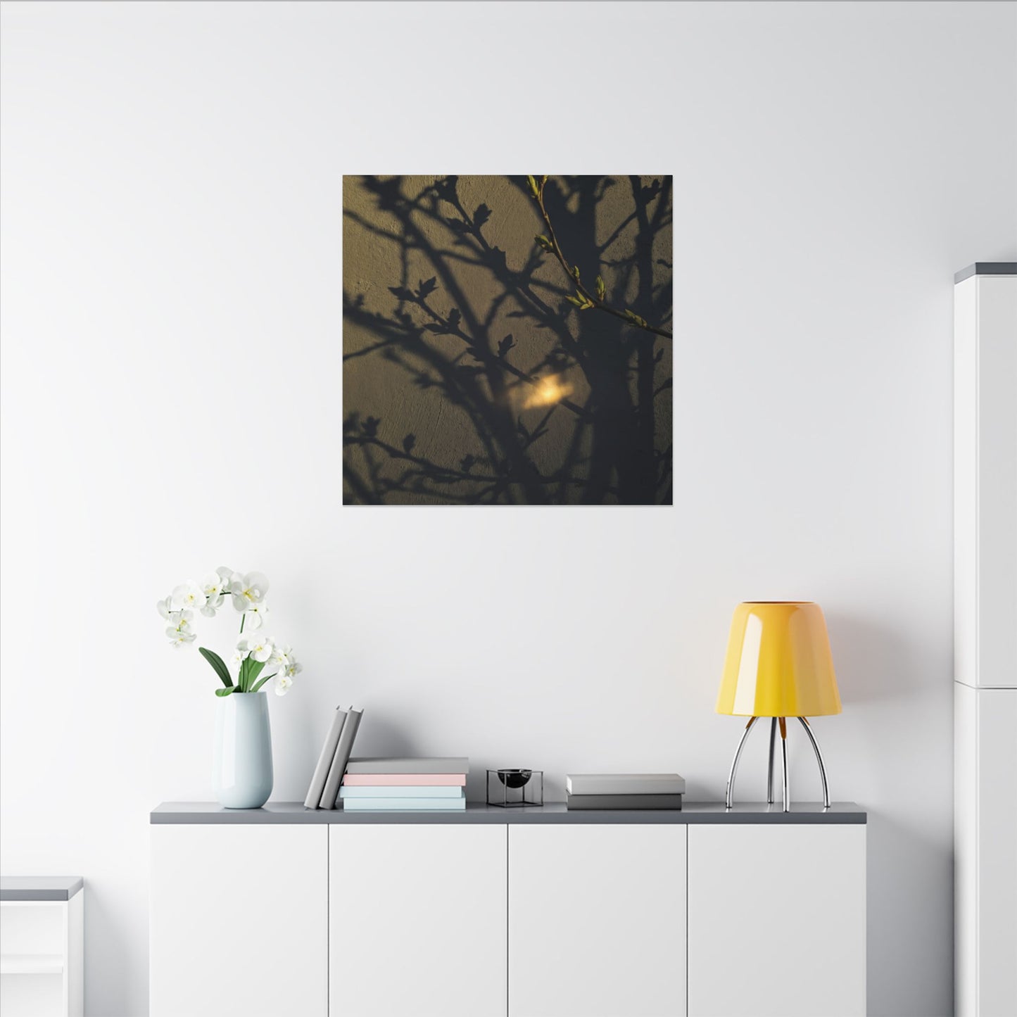 Bold Shadow Play Canvas Art - Moody Minimal Dark Japandi