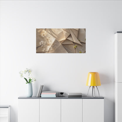 Golden Hour Paper Fold Canvas Art - Japandi Fukinsei