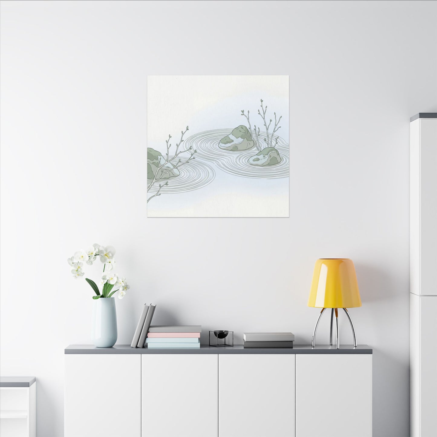 Moonlight Rock Garden Canvas Art - Japandi Ma