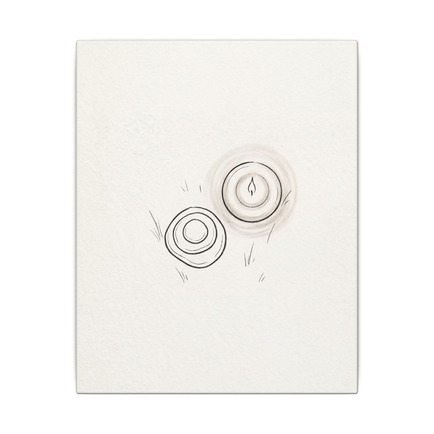 River Stones Canvas Art | Winter Japandi Minimal Line Art