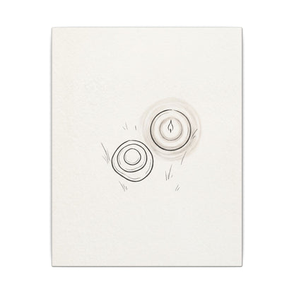 River Stones Canvas Art | Winter Japandi Minimal Line Art