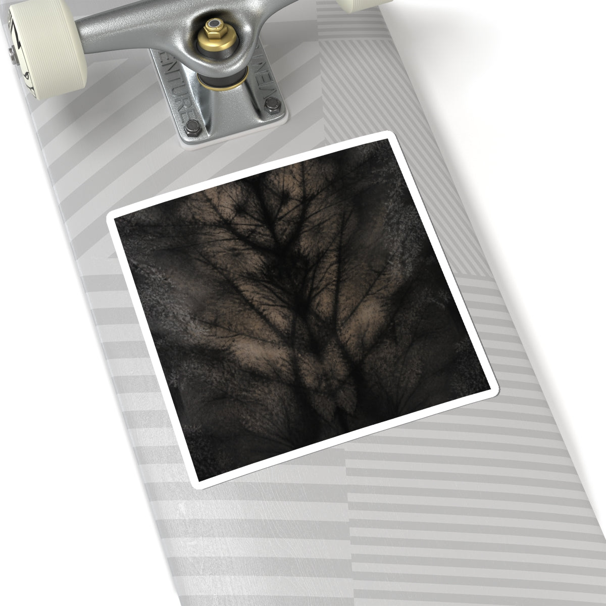 Shadow Play Charcoal Ink Sticker | Moody Dark Japandi Art
