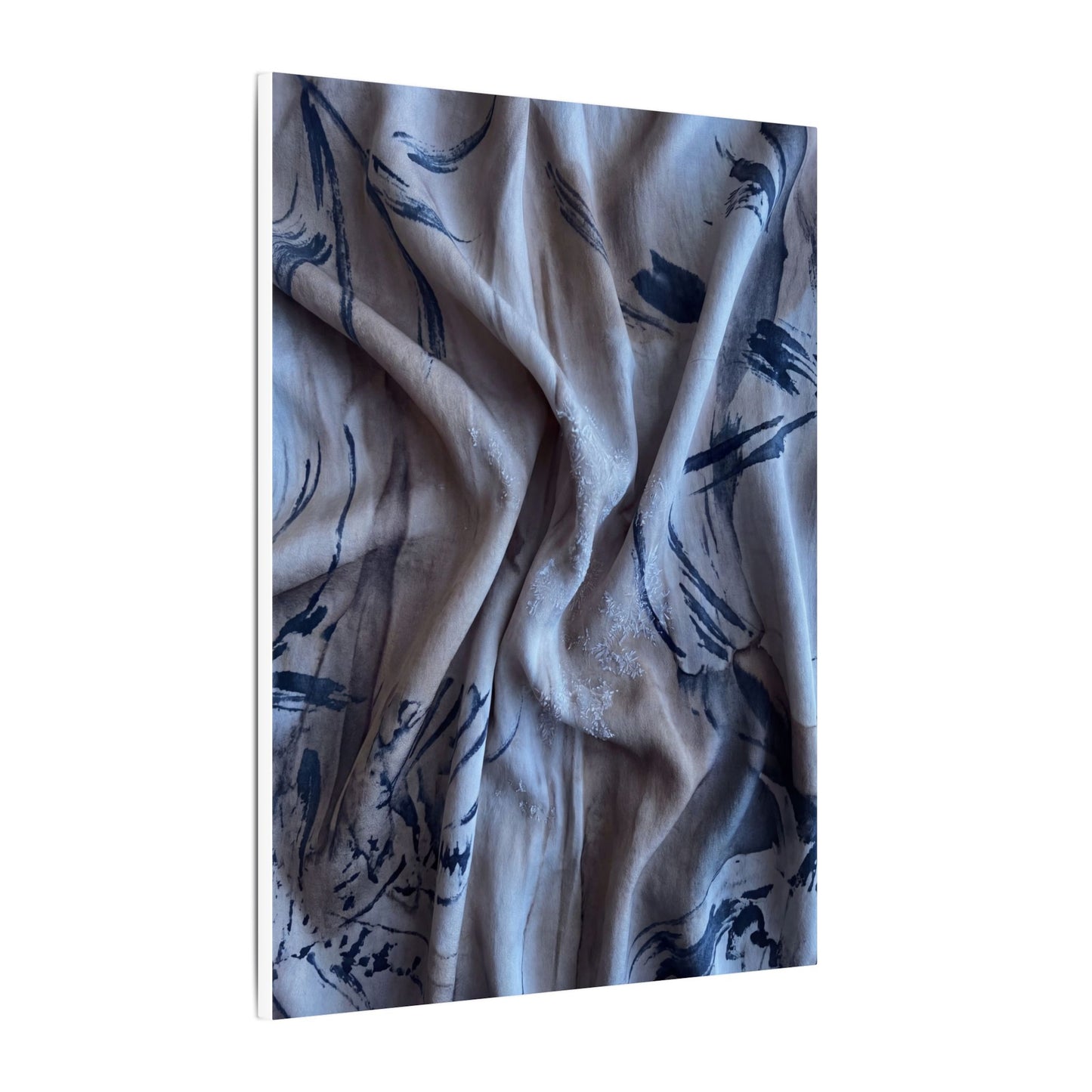 Silk Drape Winter Canvas Art | Japandi Earthy Design