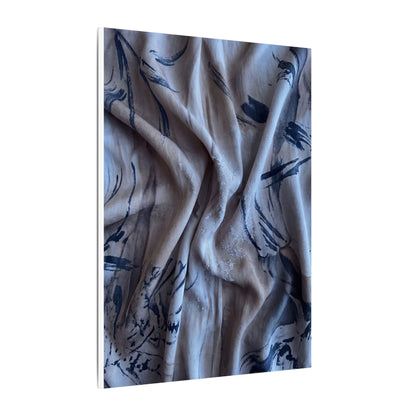 Silk Drape Winter Canvas Art | Japandi Earthy Design