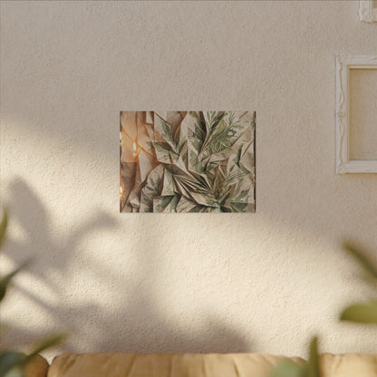 Japandi Paper Fold in Candlelight | Texture Canvas Art
