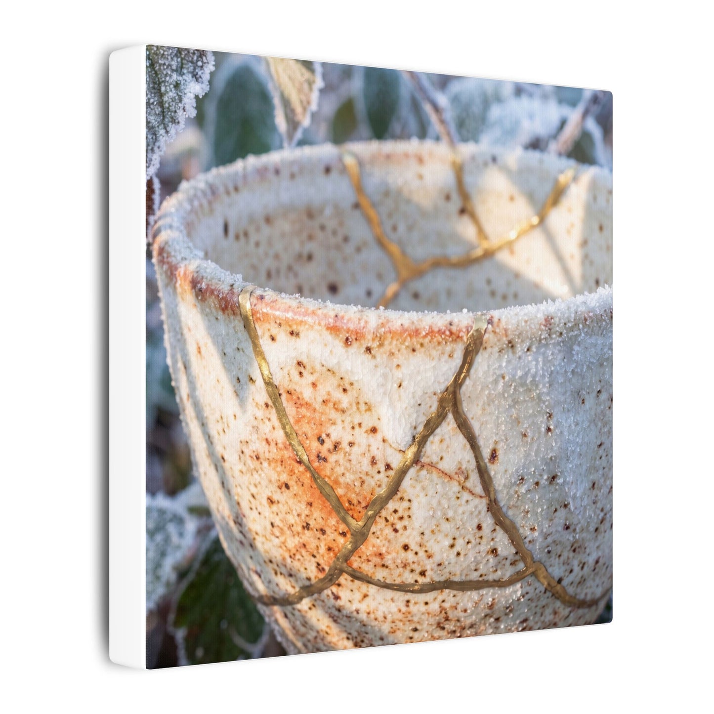 Resilient Ceramic Bowl Canvas Art - Gold Vein Kintsugi