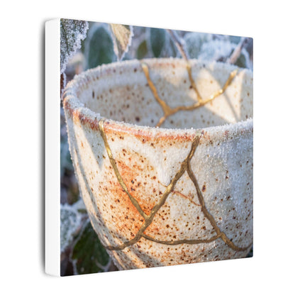 Resilient Ceramic Bowl Canvas Art - Gold Vein Kintsugi