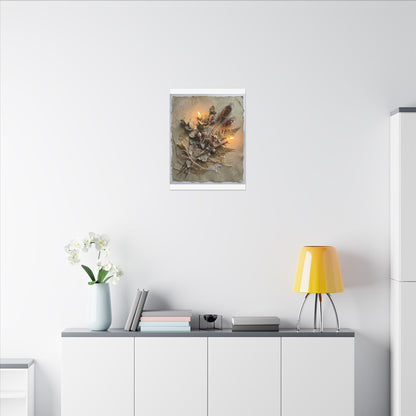 Dried Flowers Texture Canvas Art | Warm Japandi Art