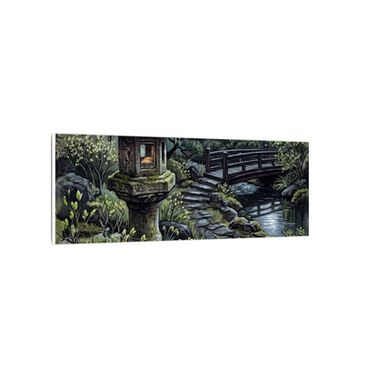 Japandi Stone Lantern in Moonlight | Texture Canvas Art