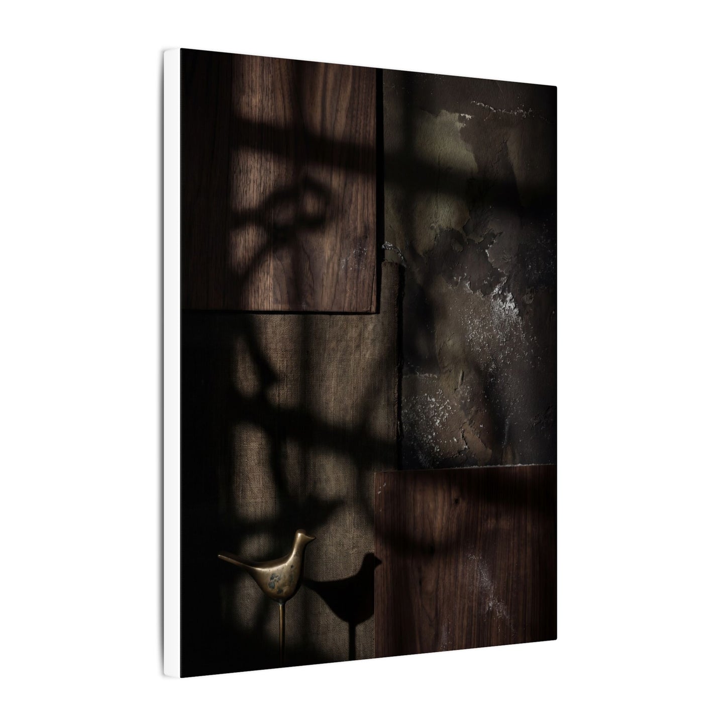 Dark Japandi Shadow Play in Candlelight | Dark Texture Canvas Art