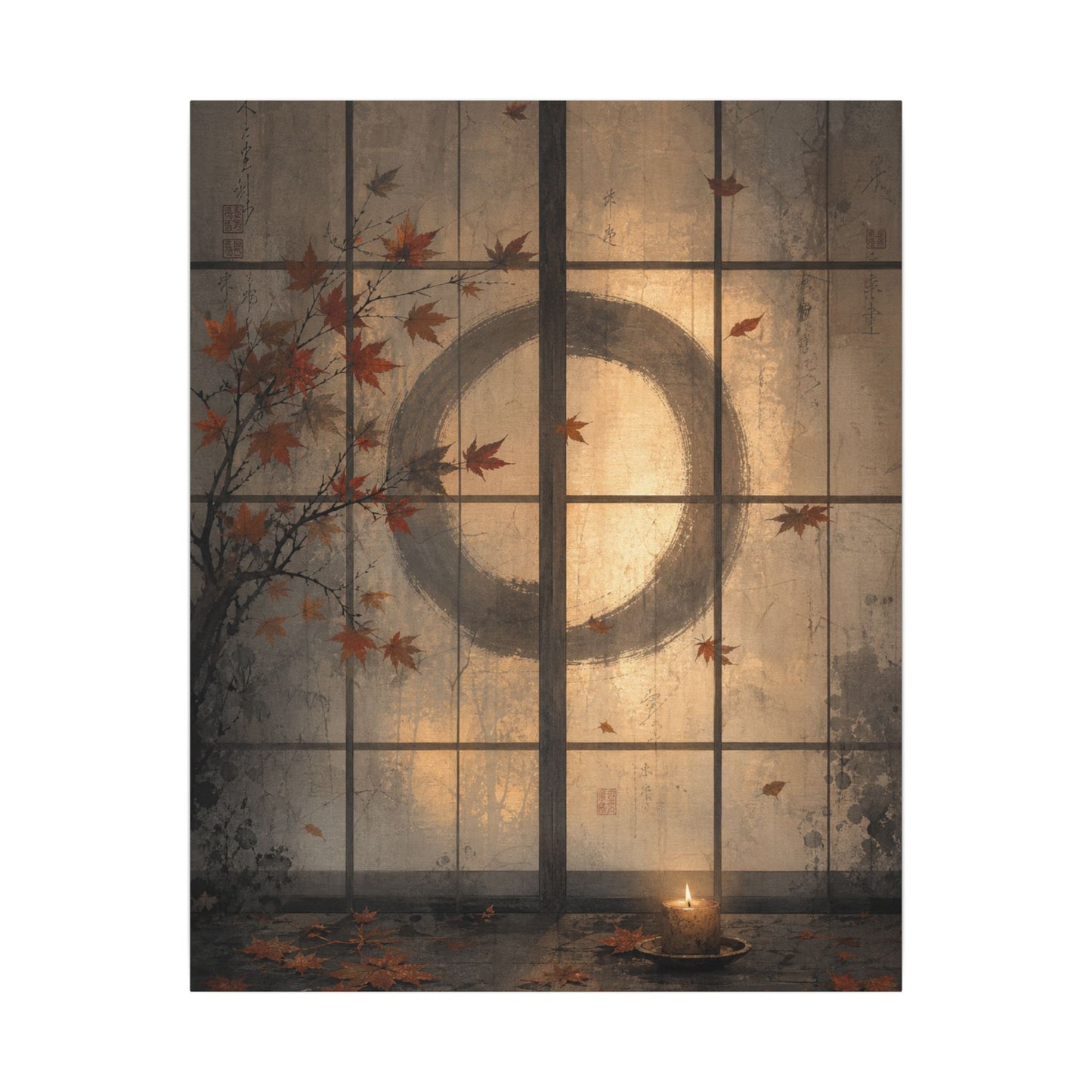 Shoji Screen Texture Canvas Art | Earthy Japandi Art