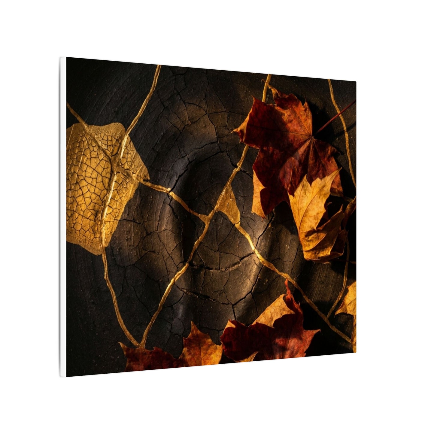 Resilient Shadow Play Canvas Art - Crackle Gold Kintsugi