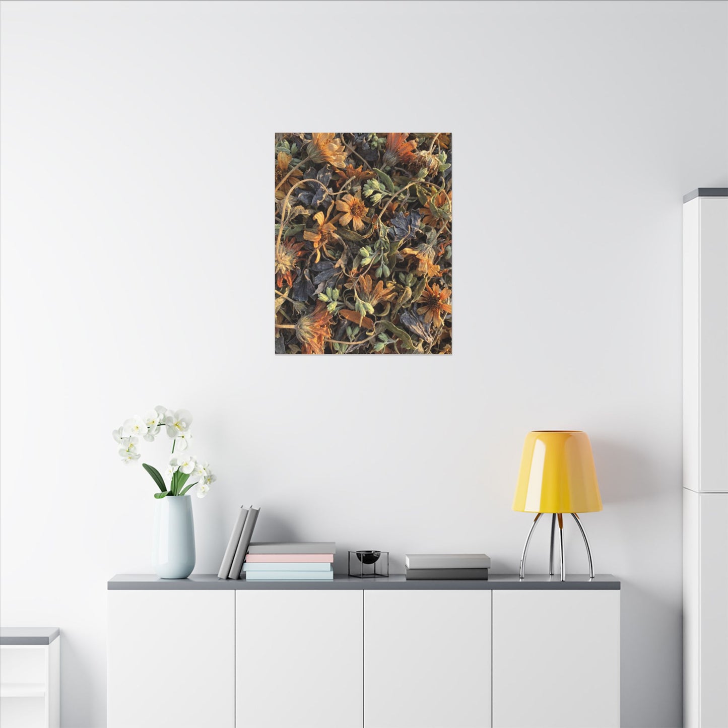 Spring Dried Flowers Japanese Pattern Canvas Art | Warm Decor