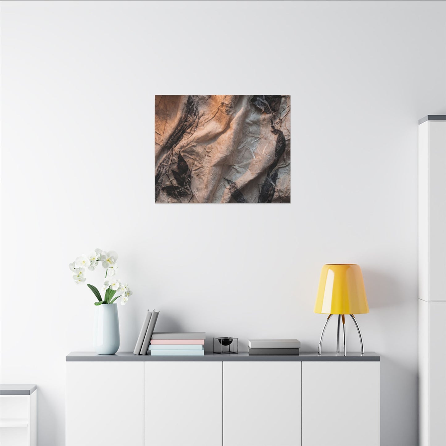 Candlelight Silk Drape Canvas Art - Japandi Mono No Aware