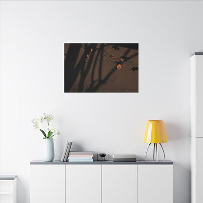Shadow Play Autumn Canvas Art | Dark Japandi Luxurious Design