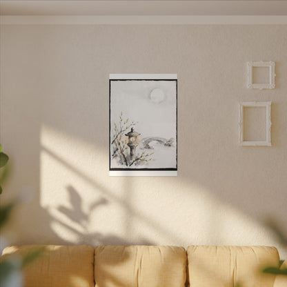 Moonlit Garden Spring Canvas Art | Zen Contemplative Design