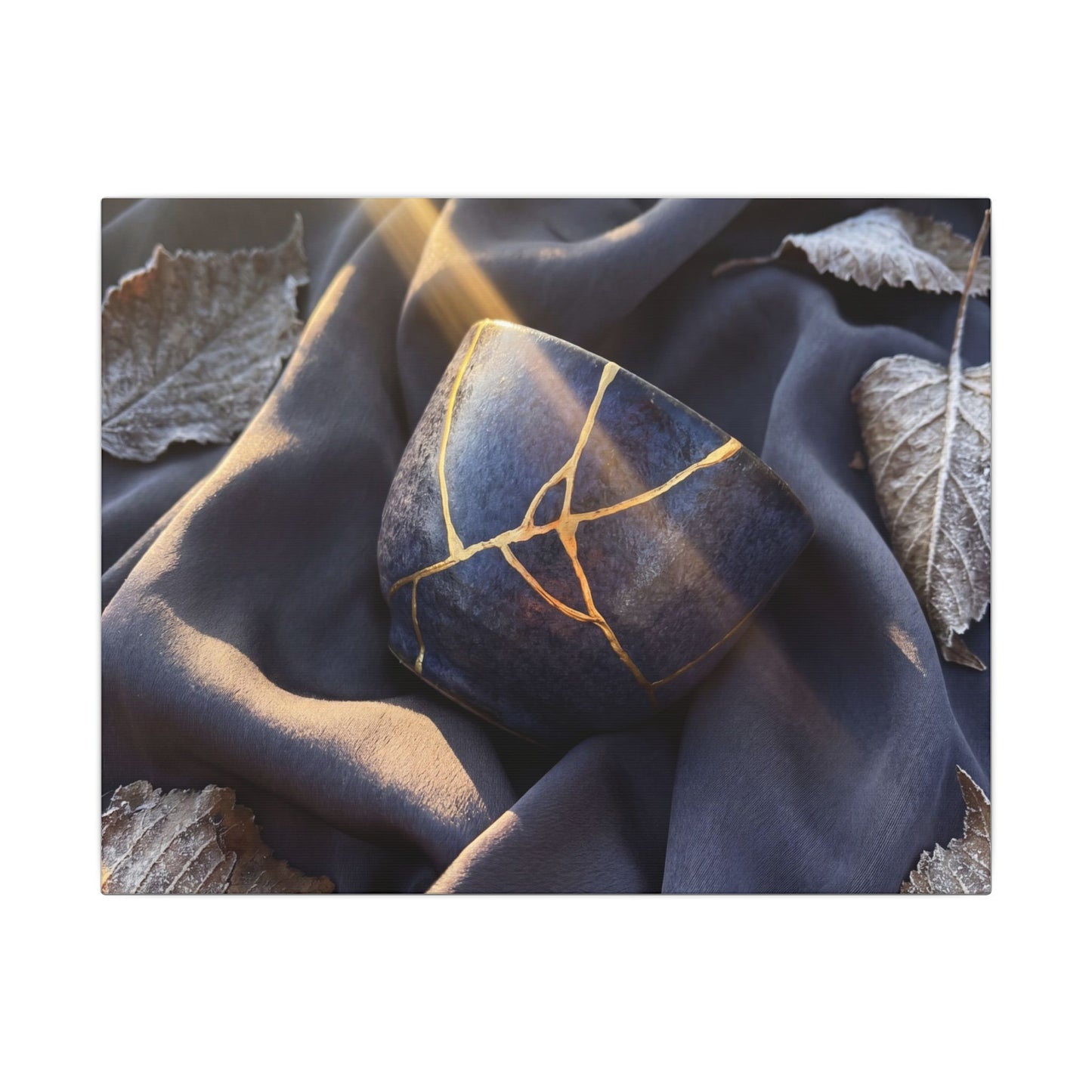 Winter Silk Drape Gold Repair Canvas Art | Artful Decor