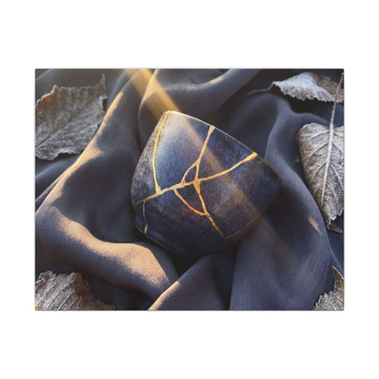 Winter Silk Drape Gold Repair Canvas Art | Artful Decor