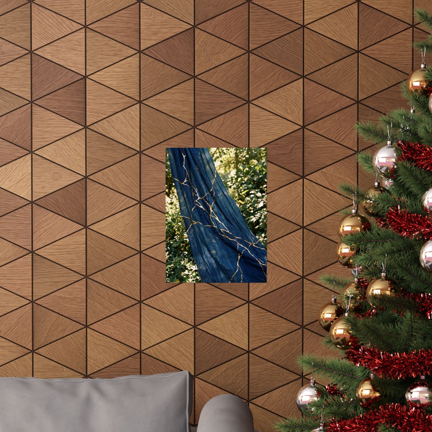 Silk Drape Wall Art Print | Summer Kintsugi Gold Repair Art