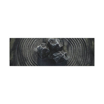 Moody Rock Garden Canvas Art - Dark Texture Dark Japandi